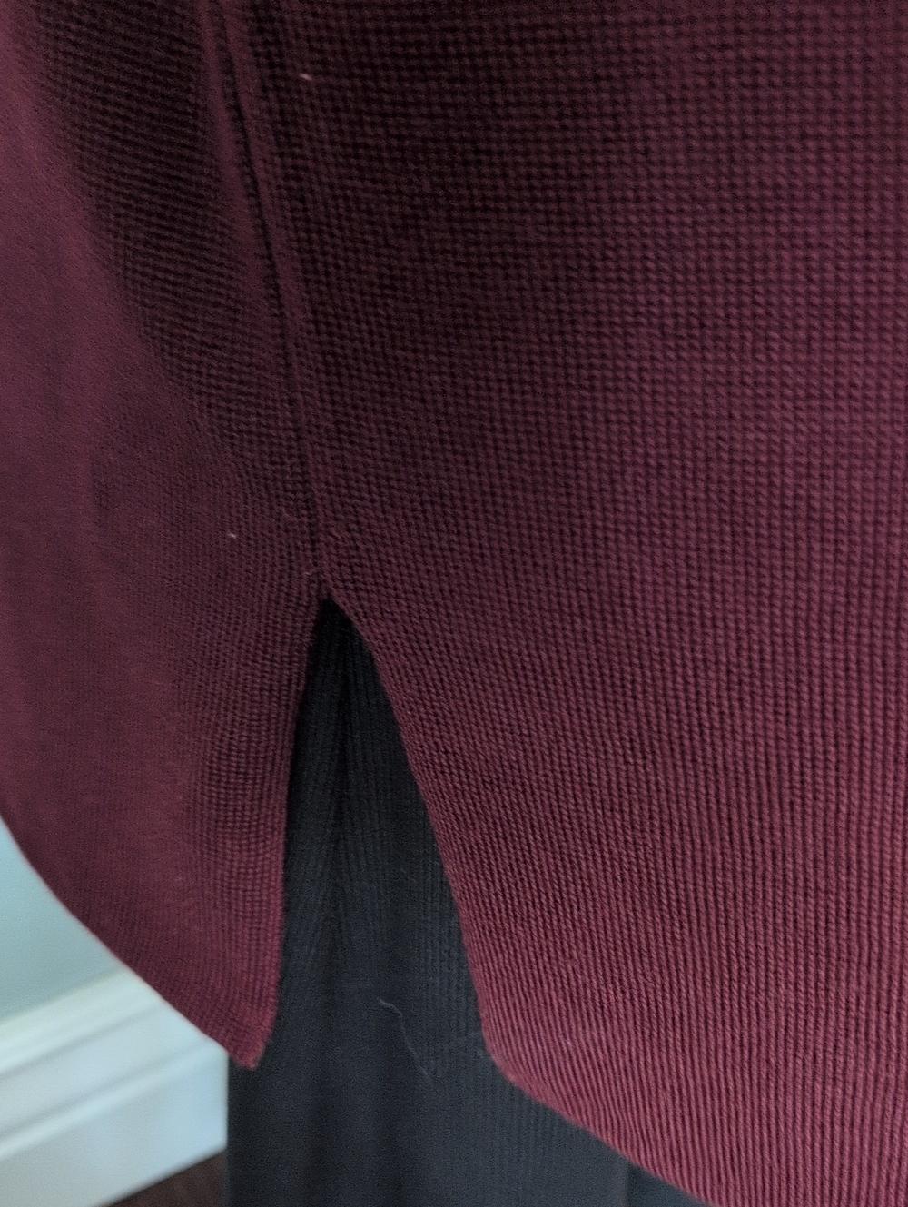Cotton Ginny Plus Burgundy Knit Long Duster Cardigan Coat Lagenlook 1X - Picture 8 of 14